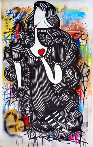 Sonke - Woman Graffiti  - art contemporain
