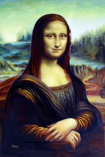 aldehy - Sans titreFrancesca sœur jumelle cachée de Mona Lisa. - art contemporain