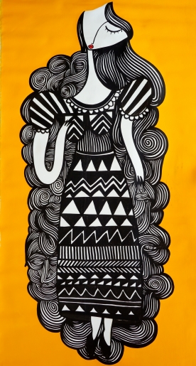 Sonke - Woman in Yellow - art contemporain