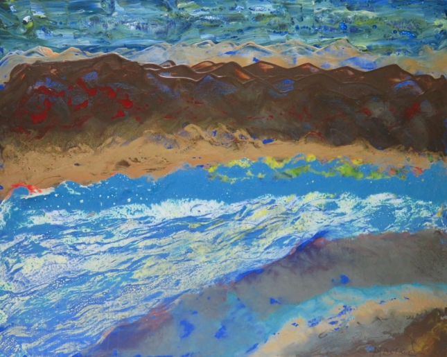 Mario Deschenes - Landscape with a blue river - art contemporain
