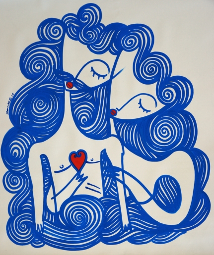 Sonke - Blue couple - art contemporain